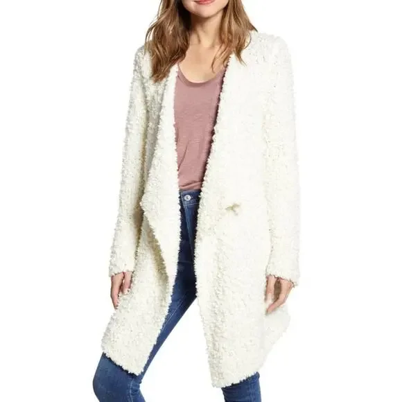 1. State Antique White Golden Hour Drape Front Cardigan NWT Womens Size Small - Picture 1 of 7